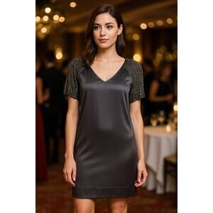 REISS Silk Beaded Shift Dress Size 6 Elegant Party / Cocktail / Evening Wear NWT